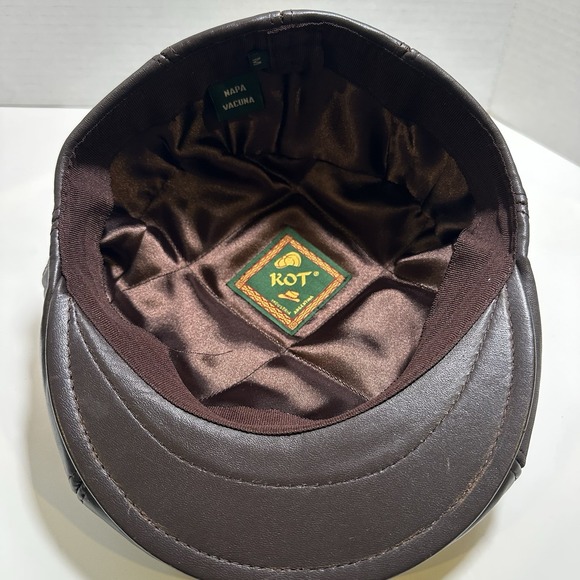 Vintage Genuine Leather‎ Newsboy Hat KOT Leather Fashions Made In Argentina M - Picture 5 of 7